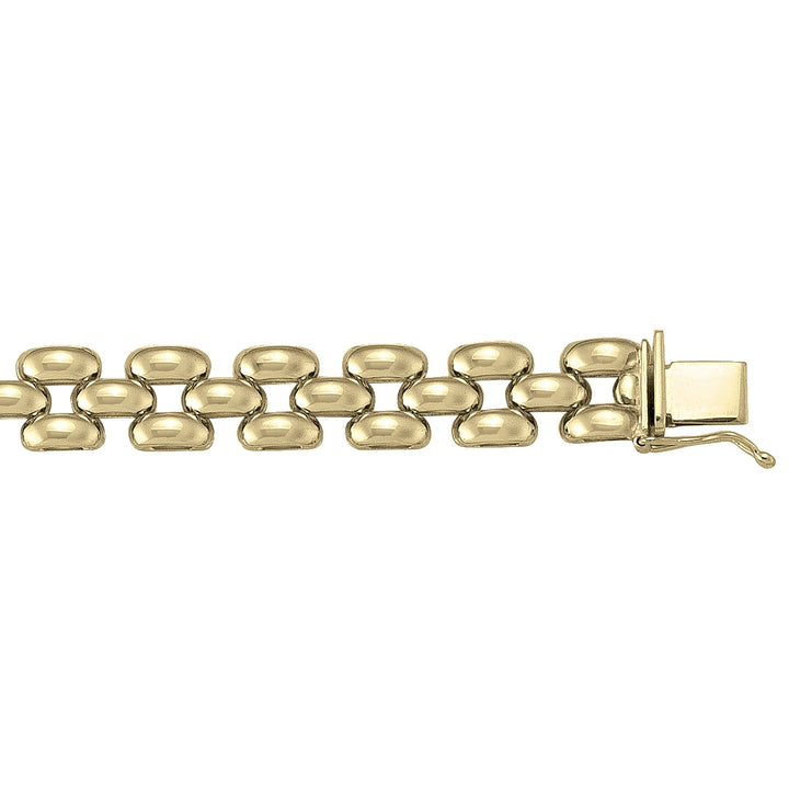 Yellow Gold Fancy Bracelet — 9.7mm, 7.5"