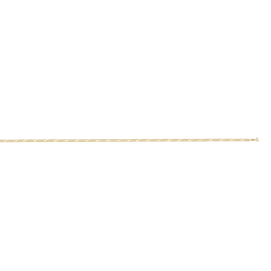 10K / 14K / 18K Yellow Gold Figaro Necklace 1.2mm - crafted for timeless appeal