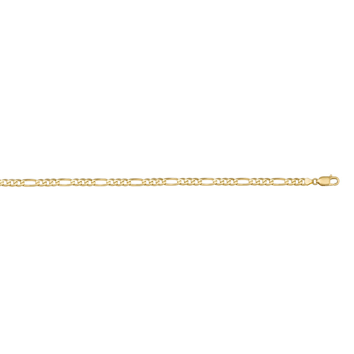 Yellow Gold Figaro Bracelet — 3.1mm, 7"