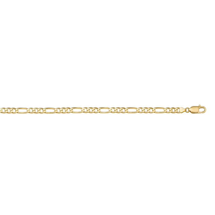 Yellow Gold Figaro Bracelet — 3.9mm, 7"