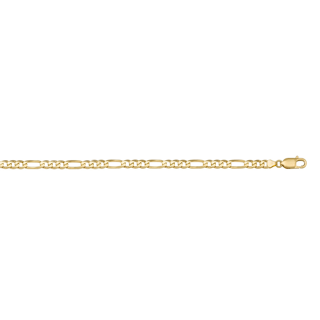 Yellow Gold Figaro Bracelet — 3.9mm, 8"