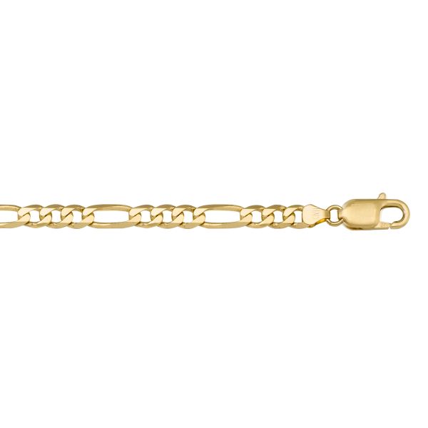 Yellow Gold Figaro Bracelet — 7.8mm, 8"