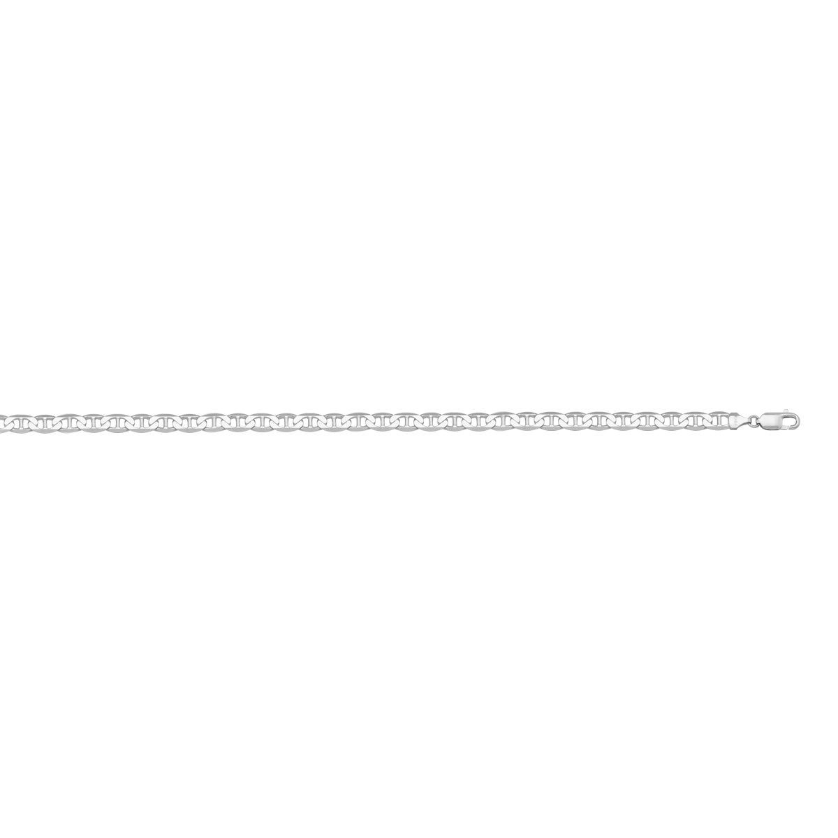 10K / 14K / 18K White Gold Anchor Necklace 2mm - designed for distinction