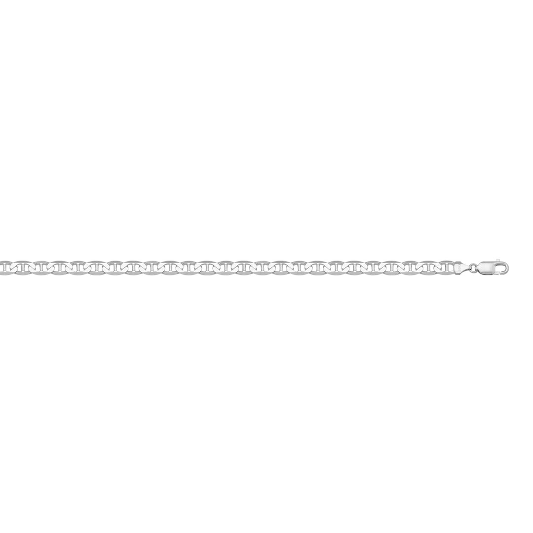 White Gold Flat Anchor Bracelet — 2.3mm, 7"