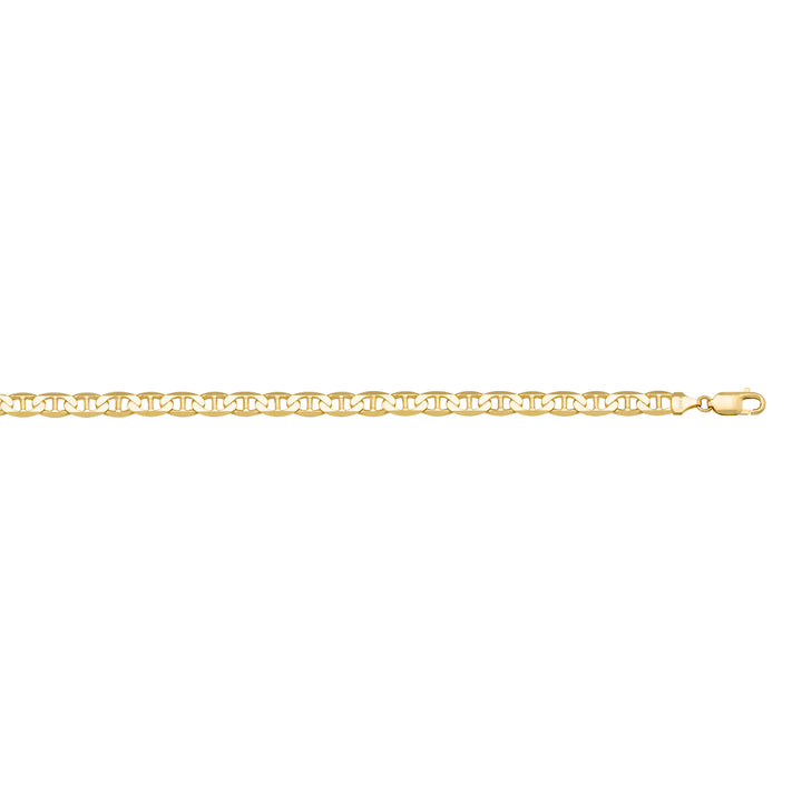 Yellow Gold Flat Anchor Bracelet — 2.8mm, 7"