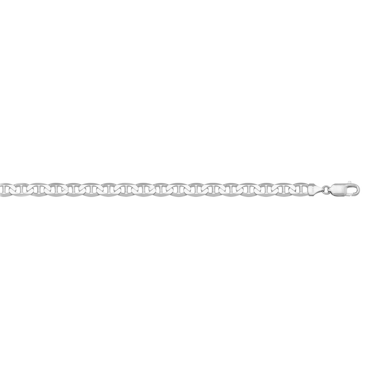 10K / 14K / 18K White Gold Anchor Necklace 3.5mm - a flawless finish