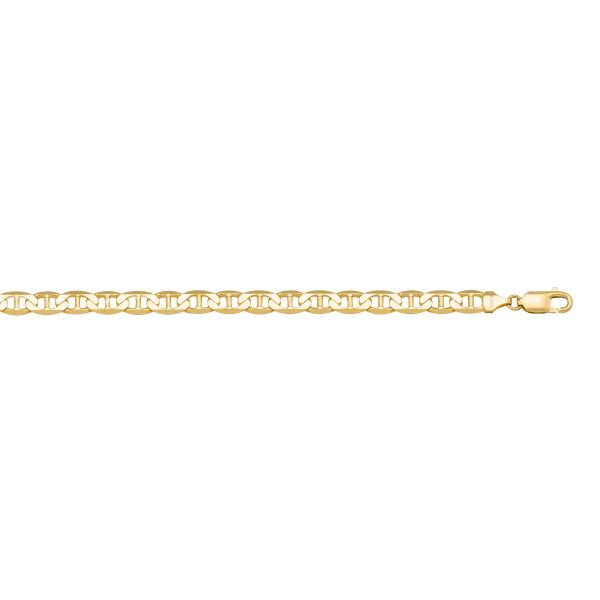 Yellow Gold Flat Anchor Bracelet — 3.6mm, 8"