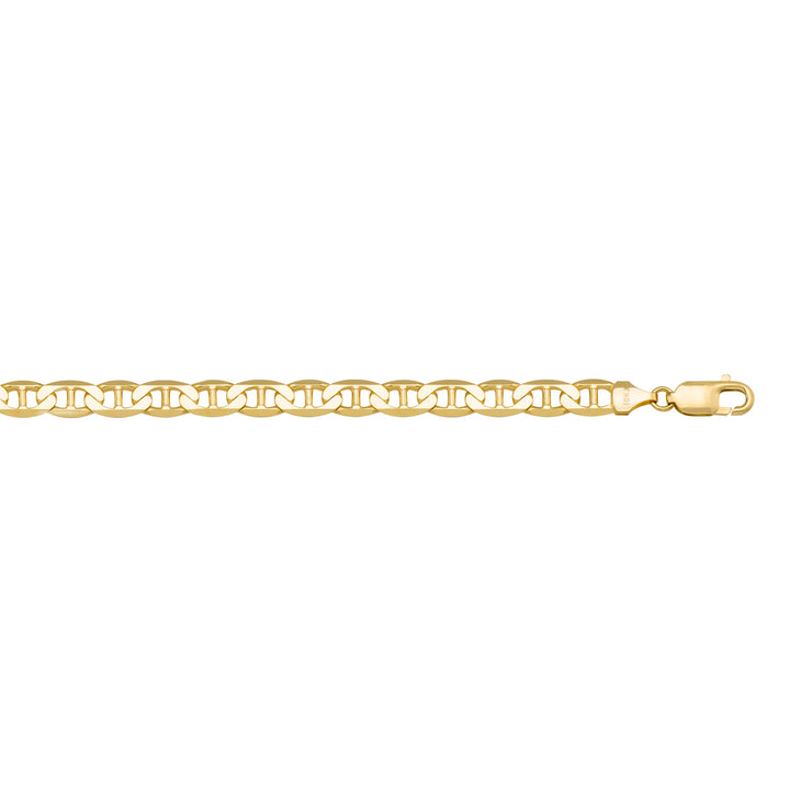 Yellow Gold Flat Anchor Bracelet — 4.5mm, 8"