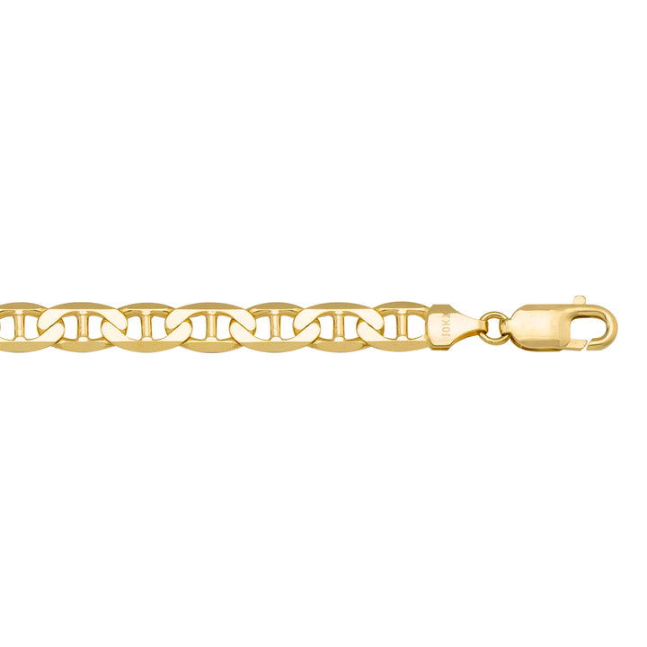 Yellow Gold Flat Anchor Bracelet — 7.5mm, 8"