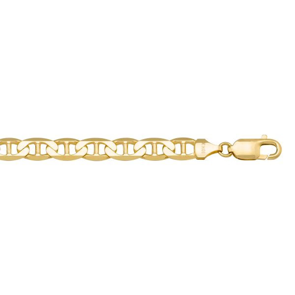 Yellow Gold Flat Anchor Bracelet — 7.5mm, 8"