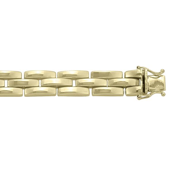 14K Yellow Gold Hollow Fancy Bracelet – 10.1mm Wide, 7.5" Length