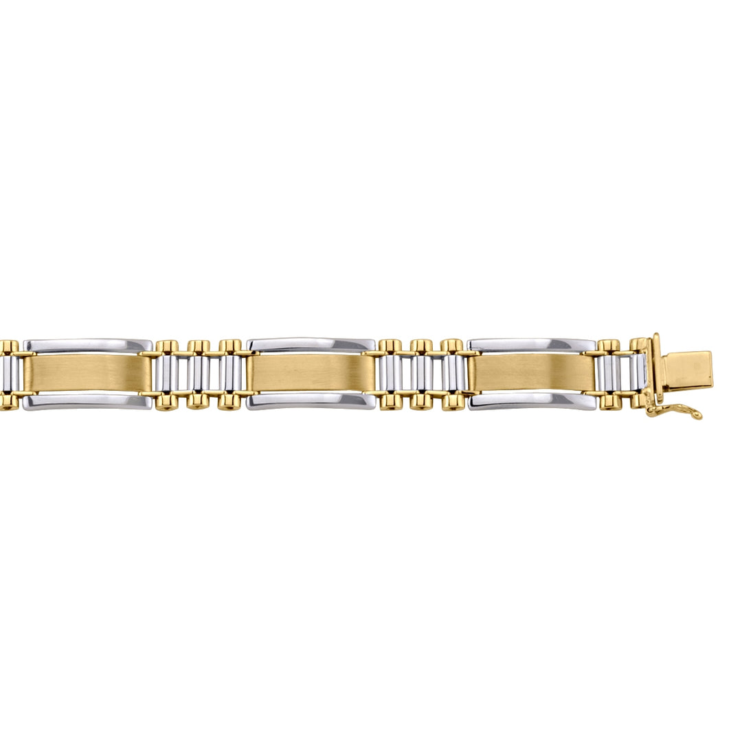 Two-Tone Gold Fancy Bracelet — 11mm, 8"