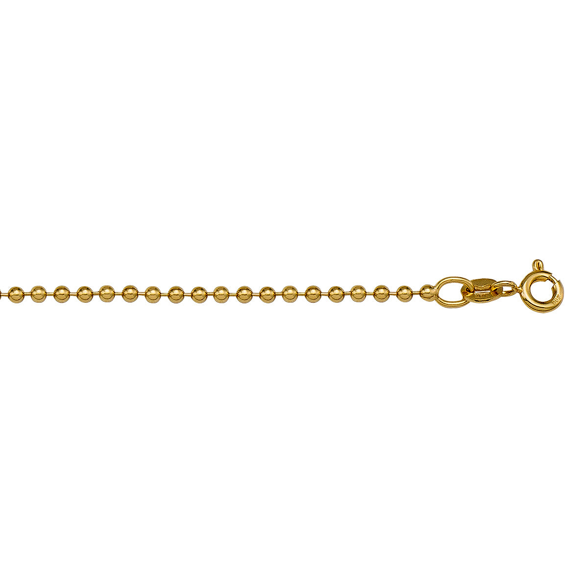 14K / 18K Yellow Gold Bead Link Necklace 1.5mm - golden allure reimagined