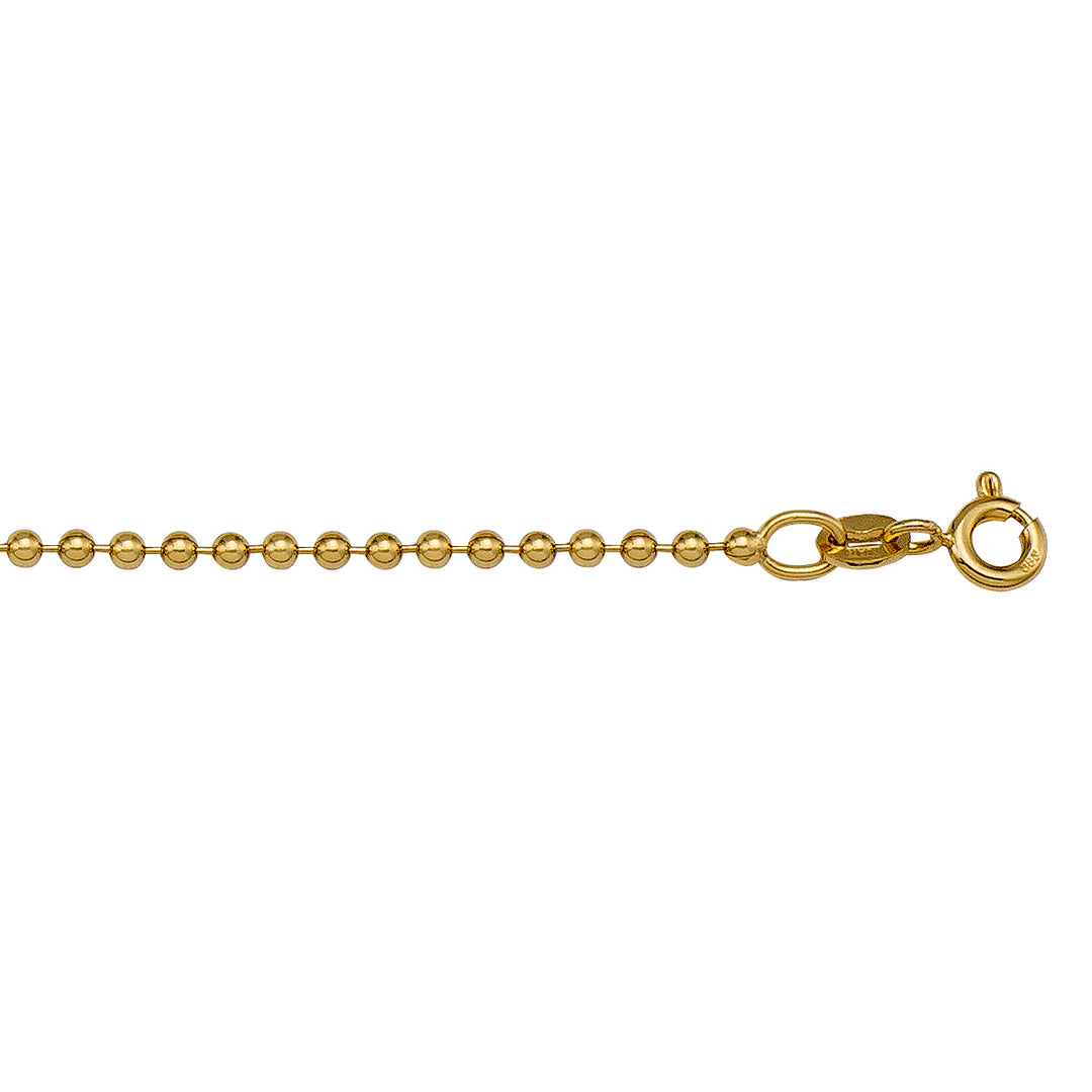 14K / 18K Yellow Gold Bead Link Necklace 1.8mm - an everyday treasure