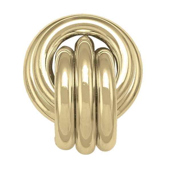 14k yellow gold knot stud earrings with a polished finish, featuring an elegant intertwined design, 22.8mm x 18.8mm, 7g.