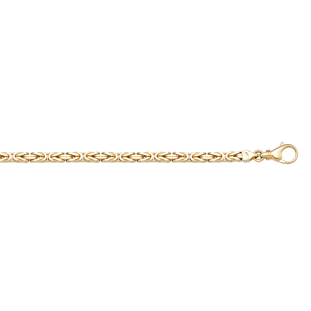 Yellow Gold Byzantine Bracelet — 2mm, 7.5"