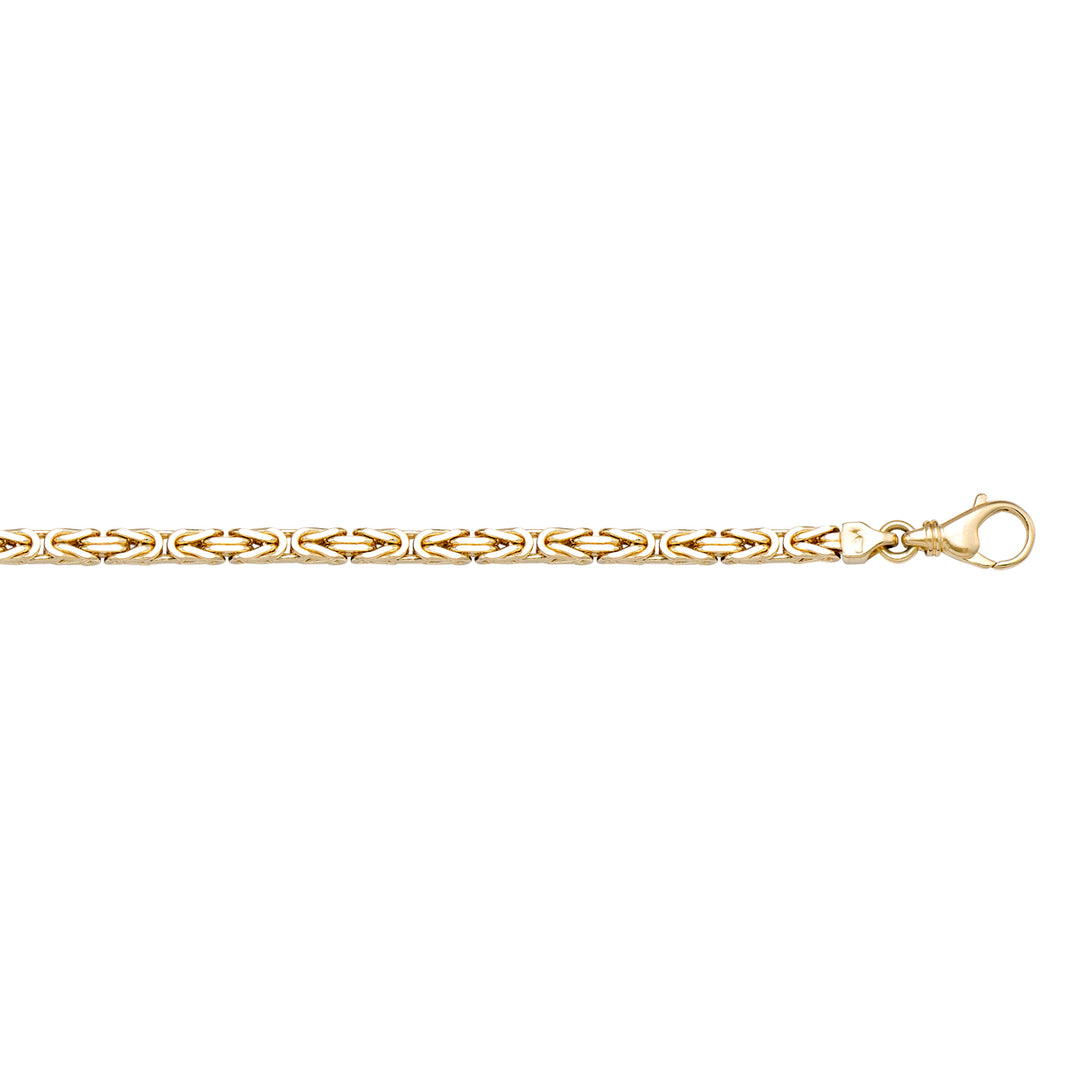 14K / 18K Yellow Gold Byzantine Necklace 2mm - crafted for brilliance