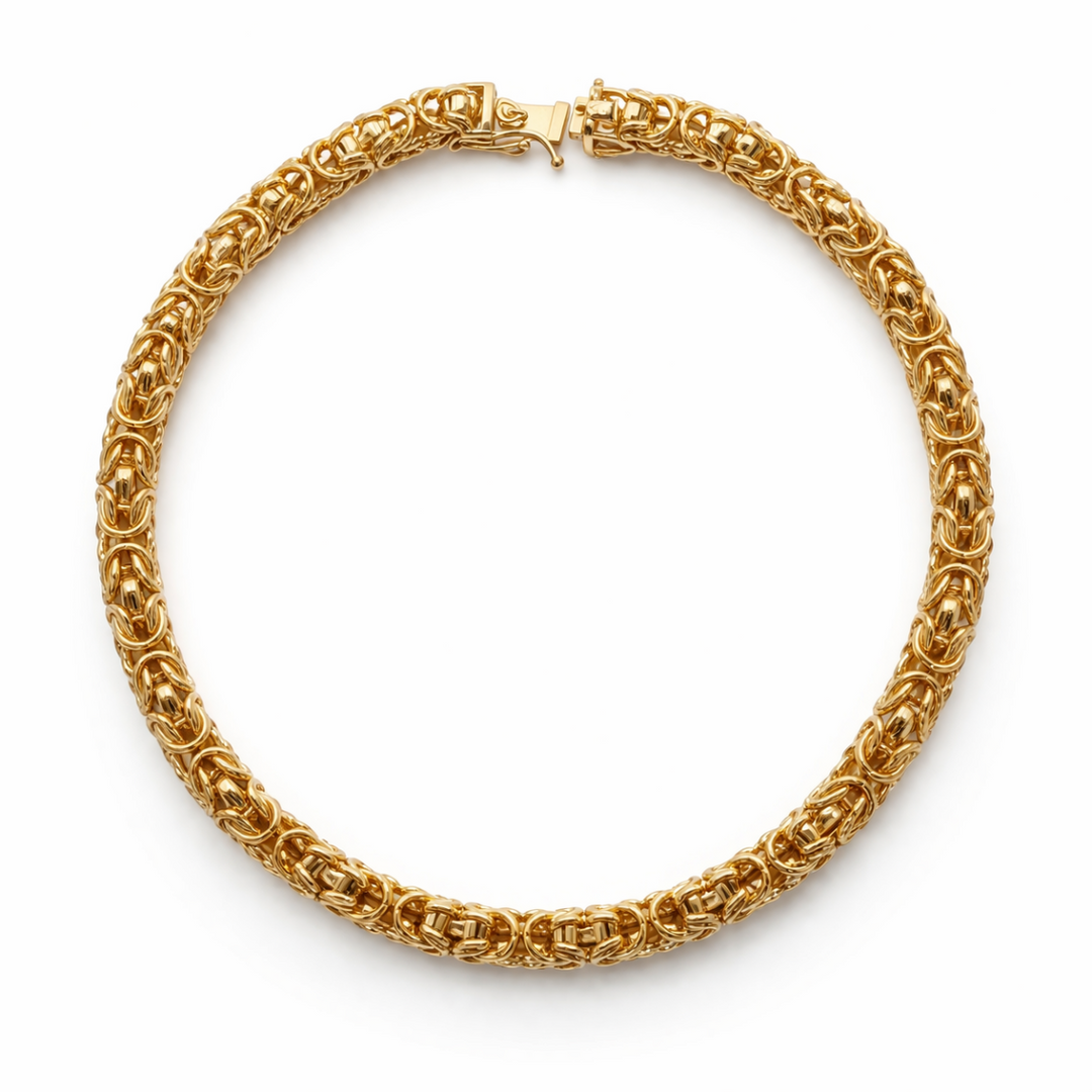 Yellow Gold Byzantine Bracelet — 4mm, 7.5"