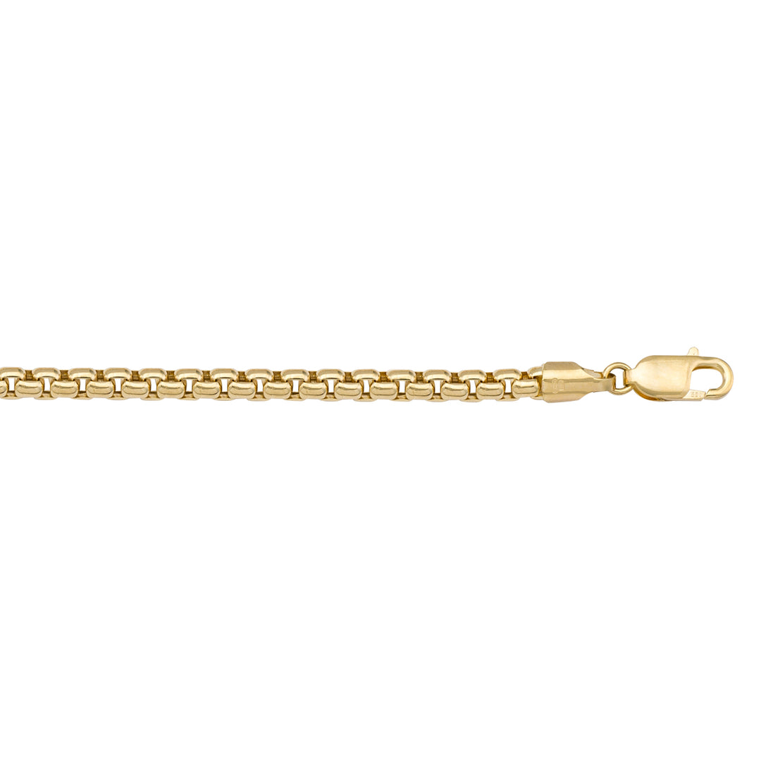 10K / 14K / 18K Yellow Gold Hollow Box Necklace 3.6mm - artistry redefined