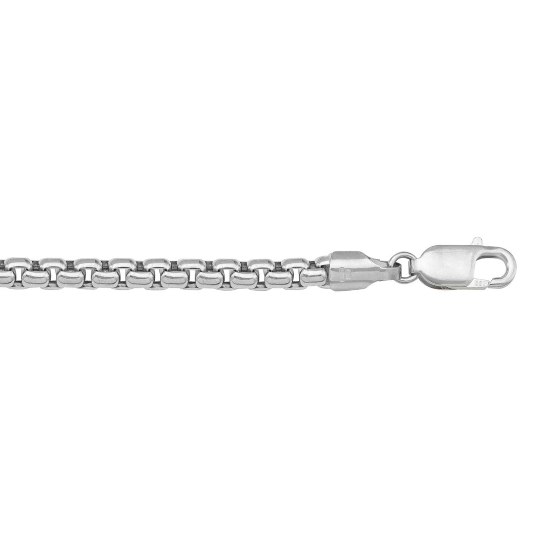White Gold Box Bracelet — 3.6mm, 7.5"