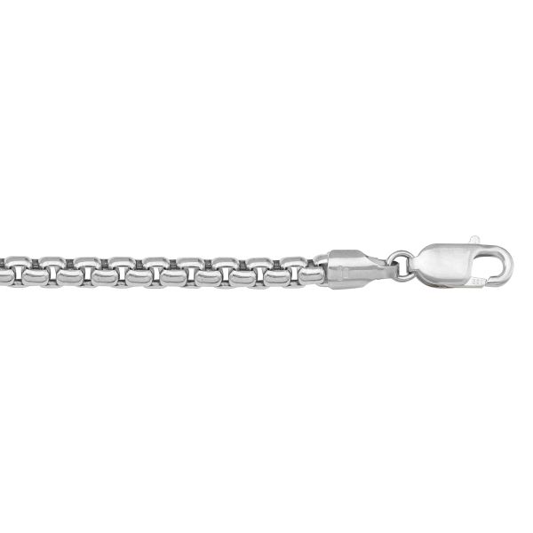 White Gold Box Bracelet — 3.6mm, 7.5"