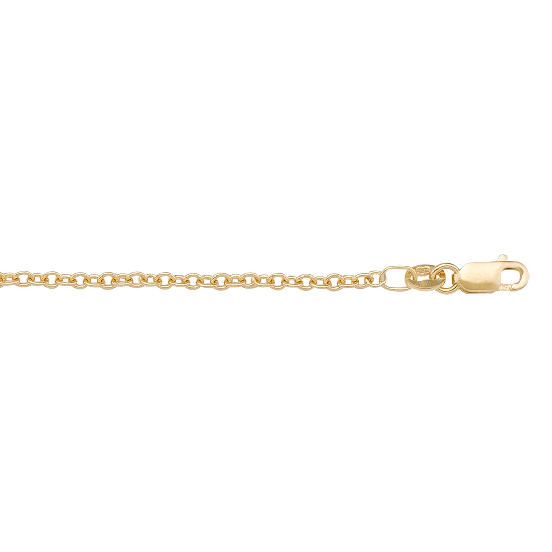 Yellow Gold Cable Bracelet — 1.5mm, 7"