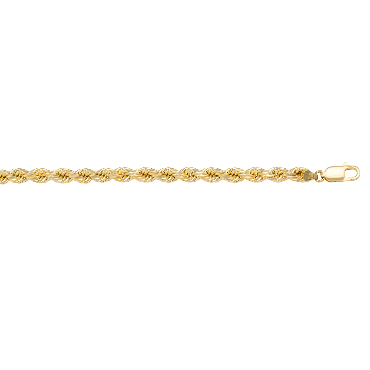 10K / 14K / 18K Yellow Gold Rope Necklace 3mm - Hollow - refined for perfection