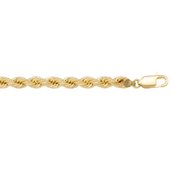 Yellow Gold Rope Bracelet — 5mm, 7.5"