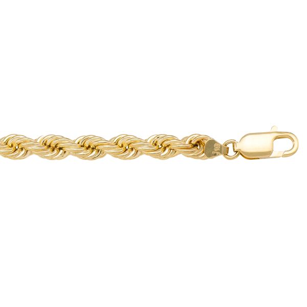 Yellow Gold Rope Bracelet — 6mm, 7.5"