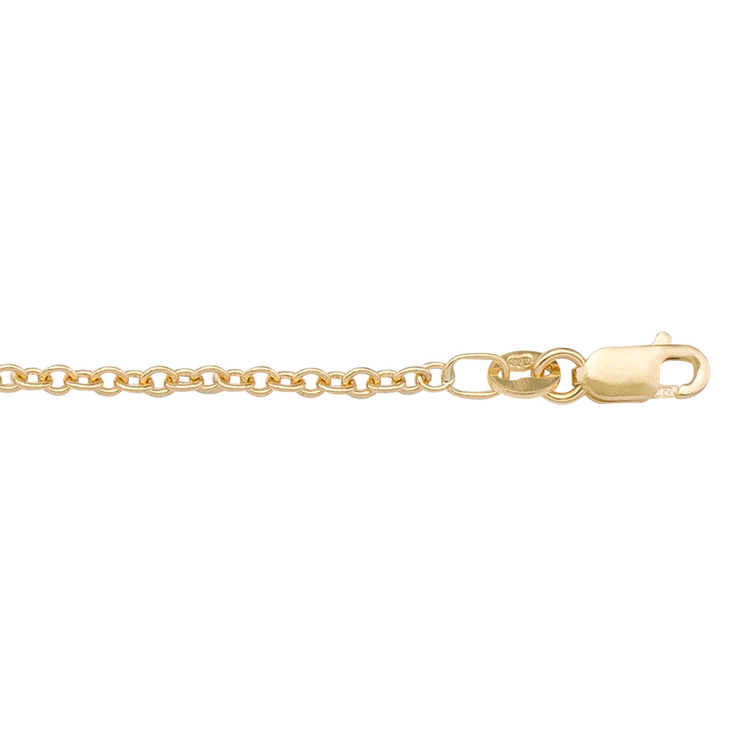 10K / 14K / 18K Yellow Gold Open Cable Link Necklace 2mm - refined for perfection