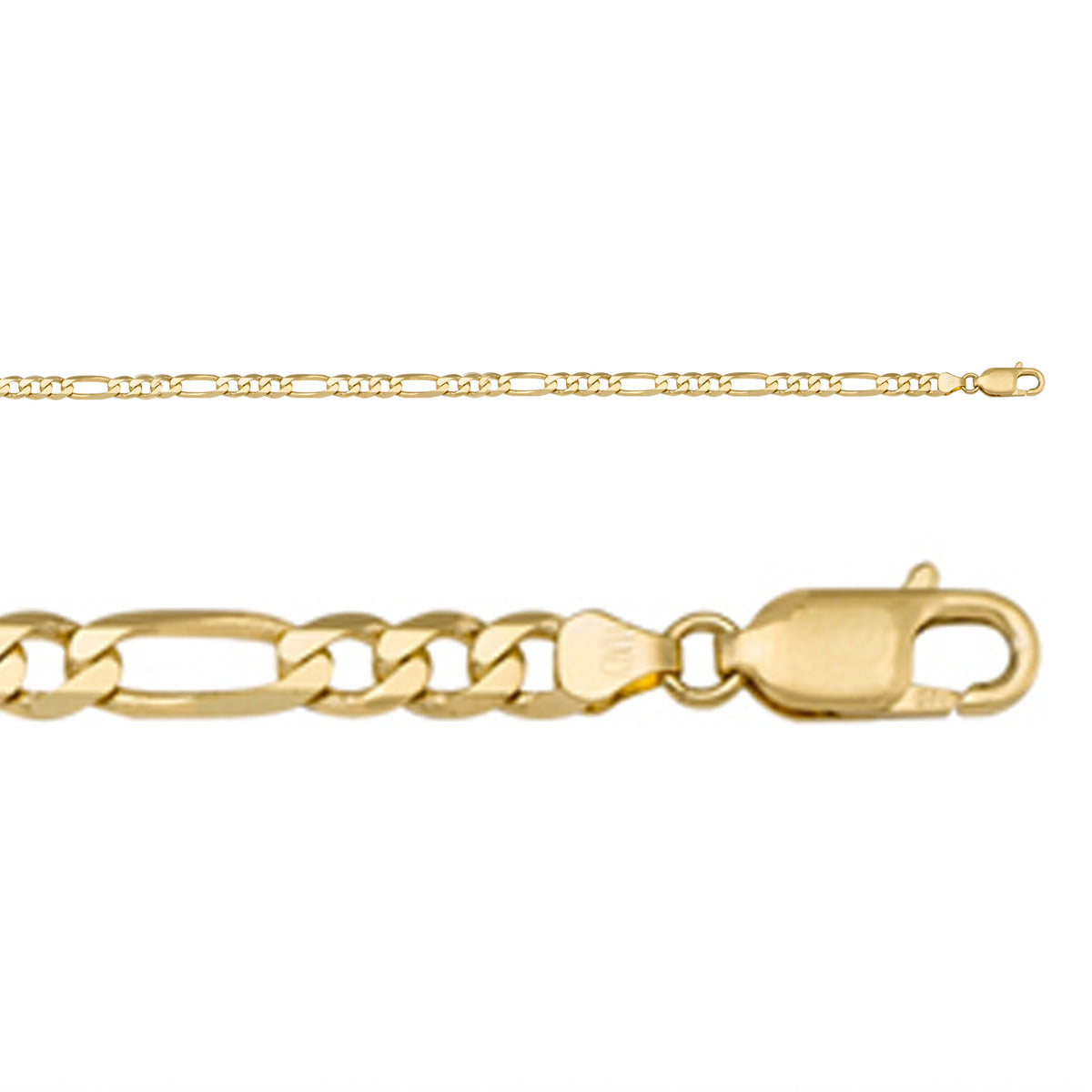 10K / 14K / 18K Yellow Gold Figaro Necklace 11.5mm - Hollow - a timeless masterpiece