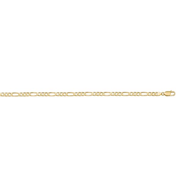 Yellow Gold Figaro Bracelet — 3.1mm, 7"