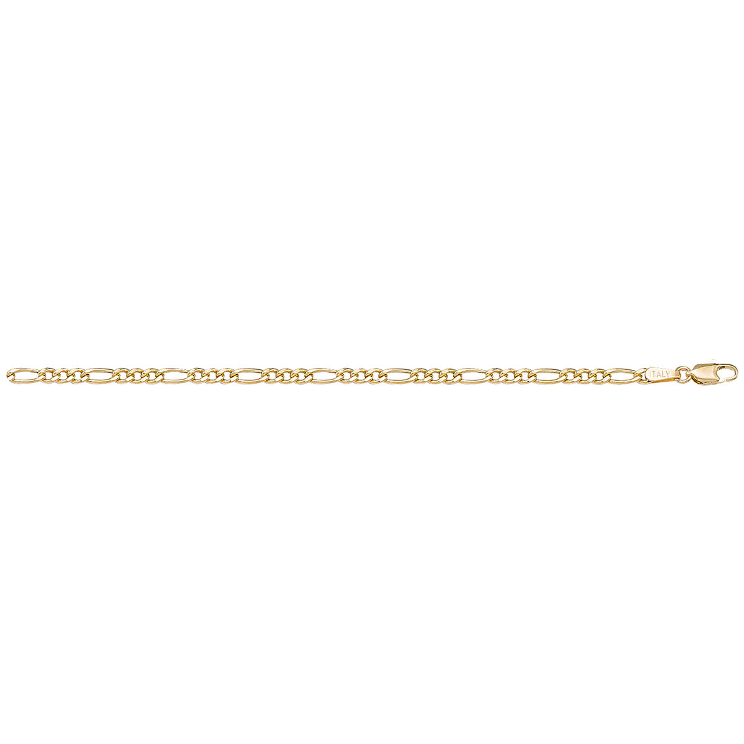 Yellow Gold Figaro Bracelet — 3.1mm, 7"