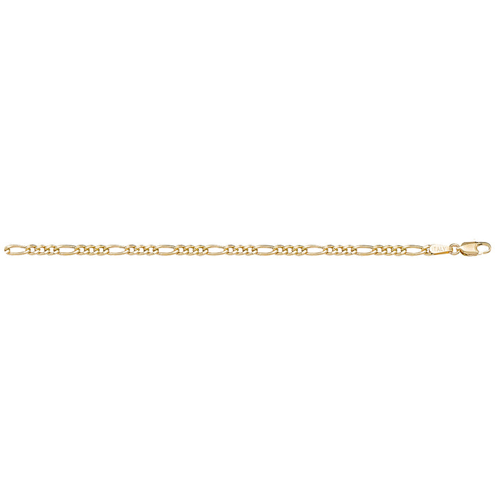 Yellow Gold Figaro Bracelet — 3.1mm, 7"