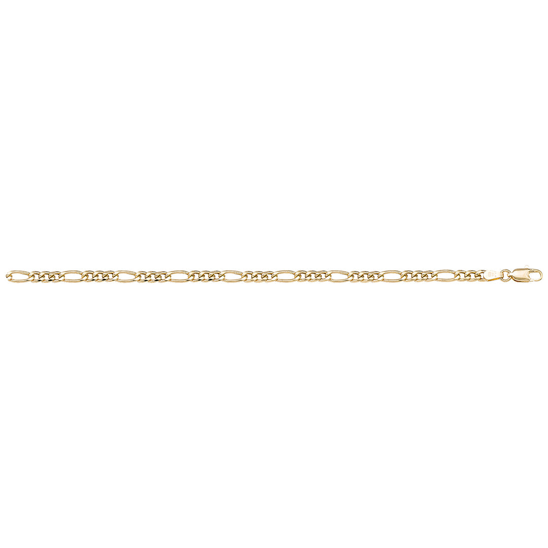 Yellow Gold Figaro Bracelet — 3.7mm, 7"