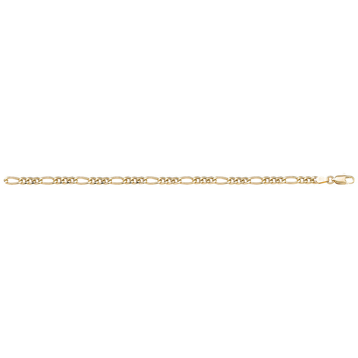 Yellow Gold Figaro Bracelet — 3.7mm, 7"
