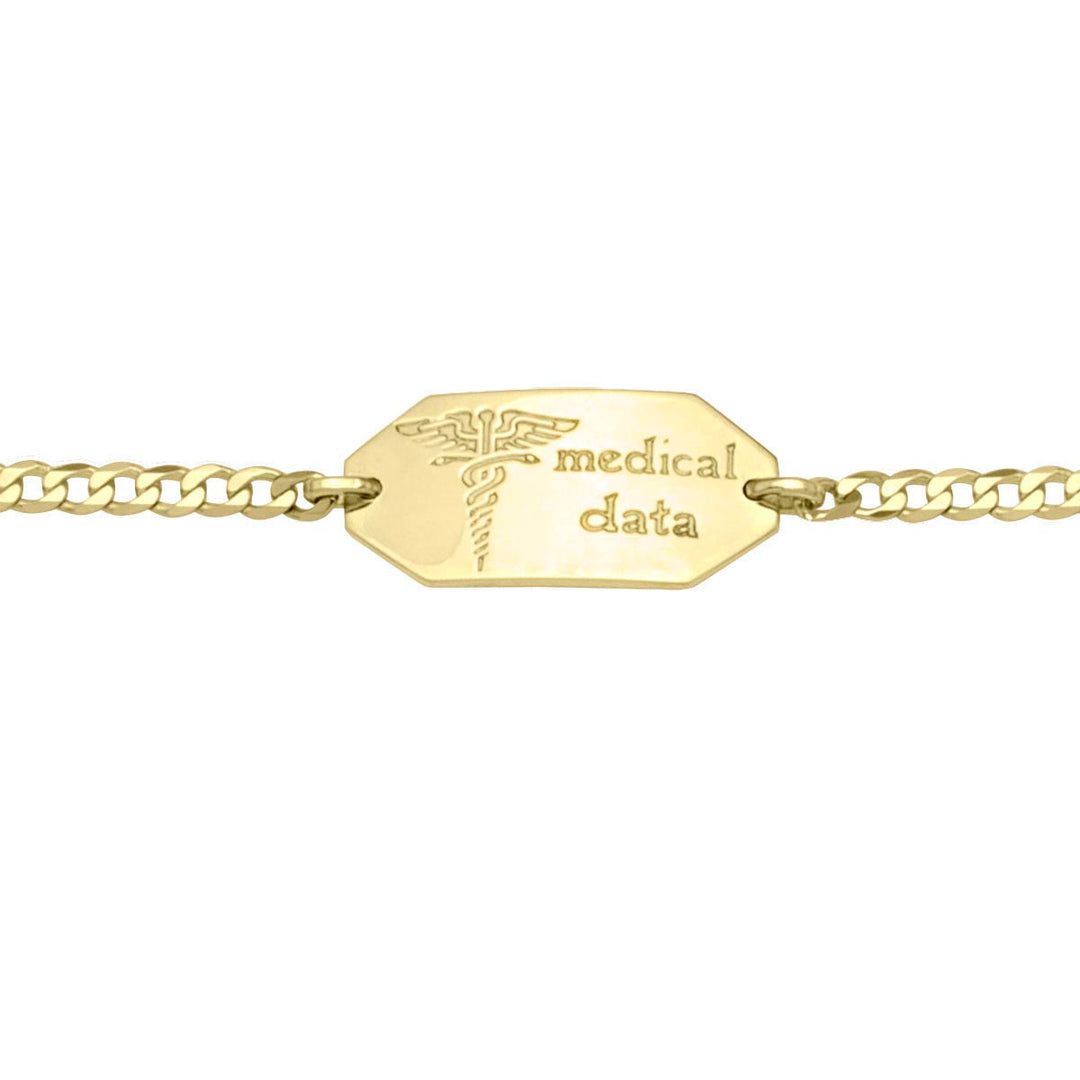 Yellow Gold Medical ID Bracelet — 7" — front view