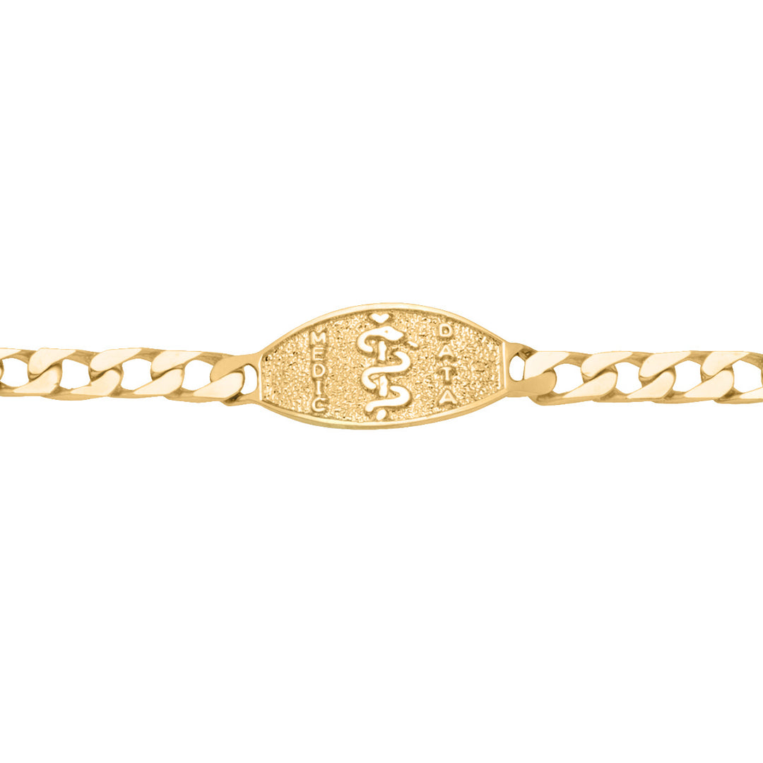 Yellow Gold Medical ID Bracelet — 8.5" — front view