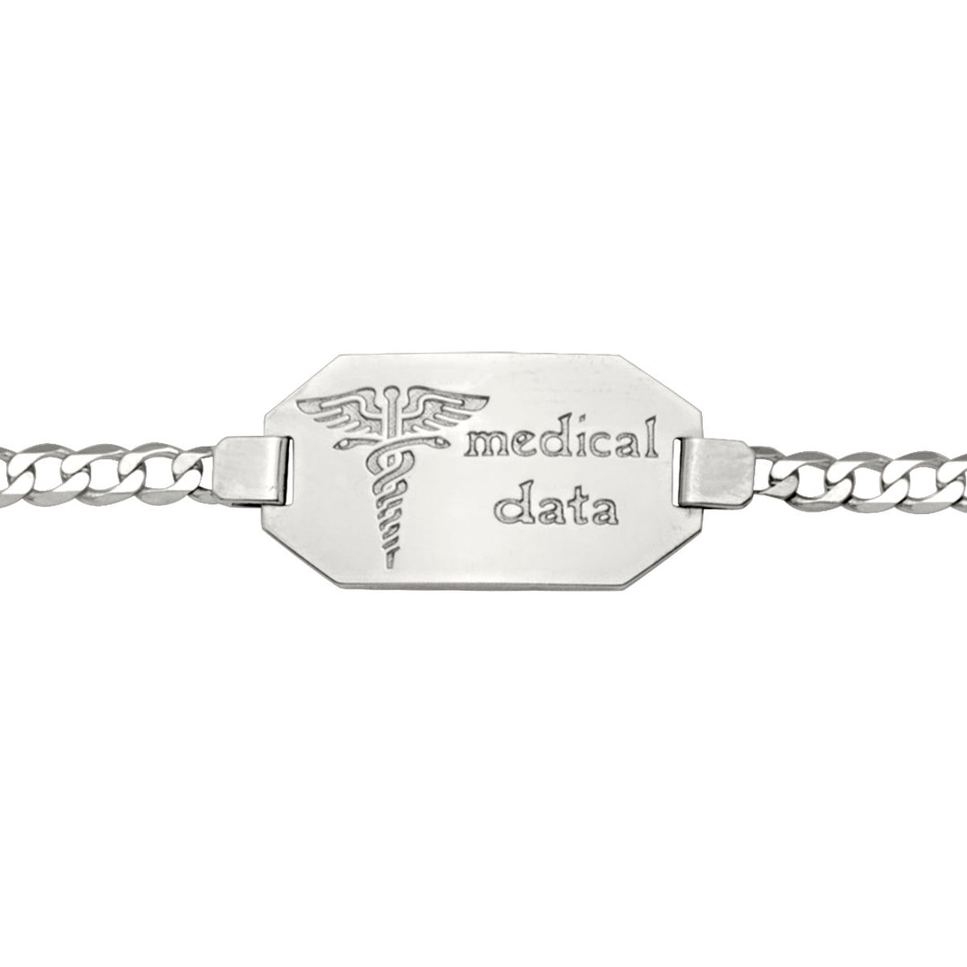 Yellow Gold Medical ID Bracelet — 7.5" — front view
