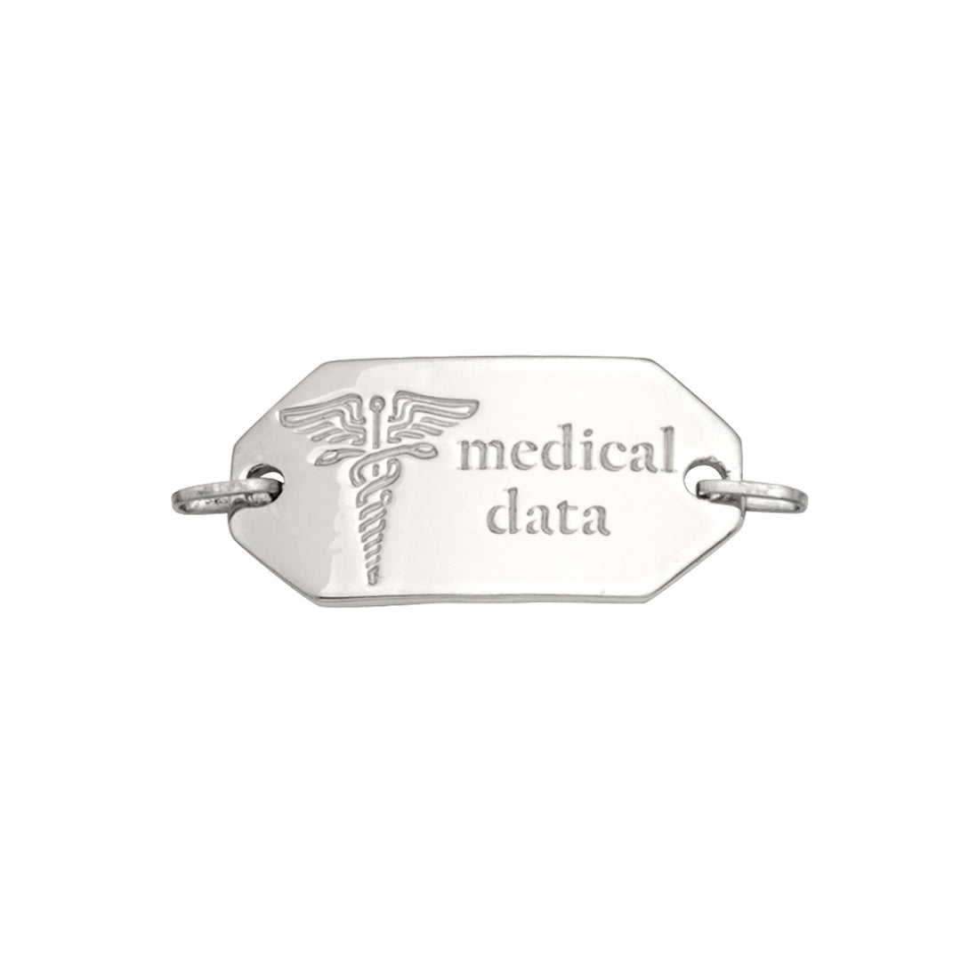White Gold Medical ID Plate — front view