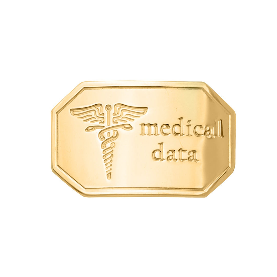 Yellow Gold Medical ID Plate — front view