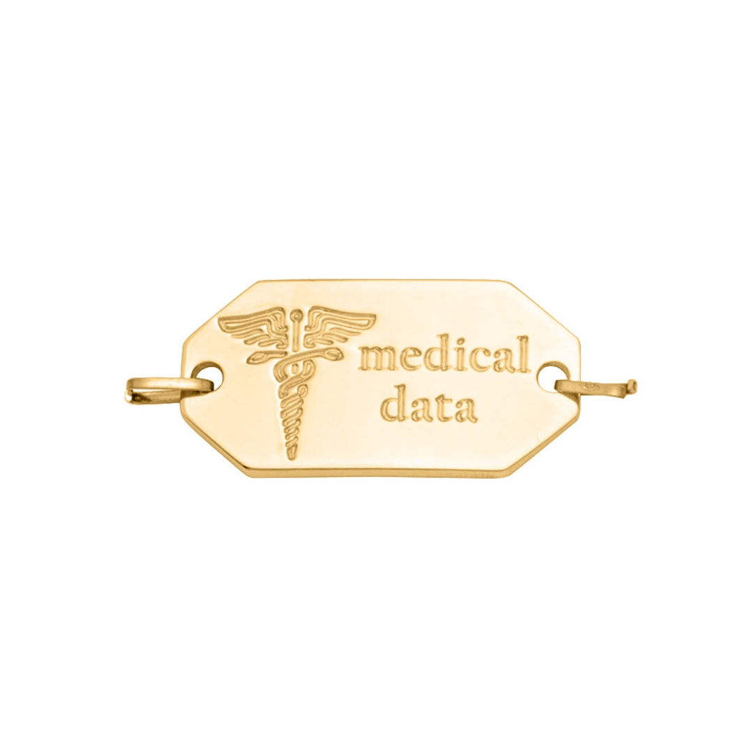 Yellow Gold Medical ID Plate — front view