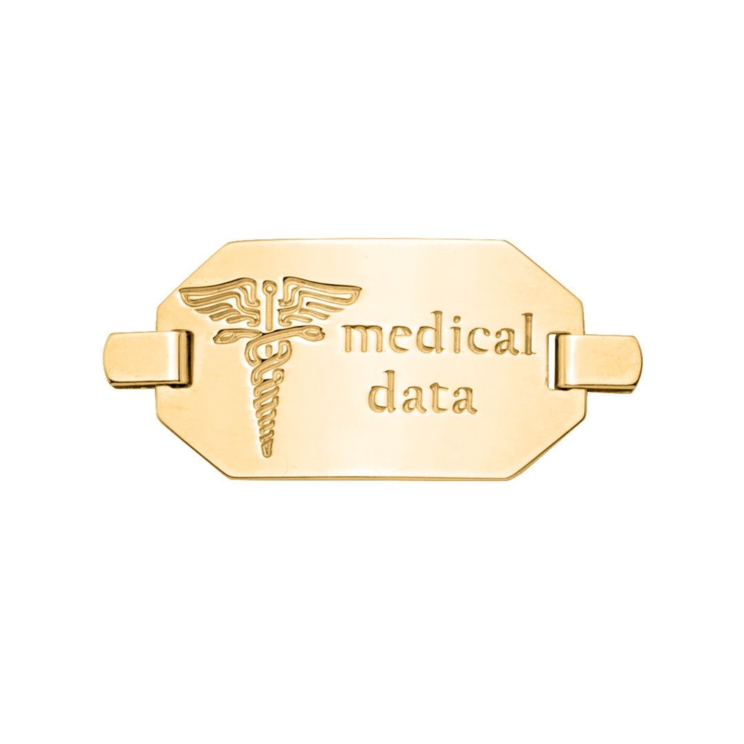 Yellow Gold Medical ID Plate — front view