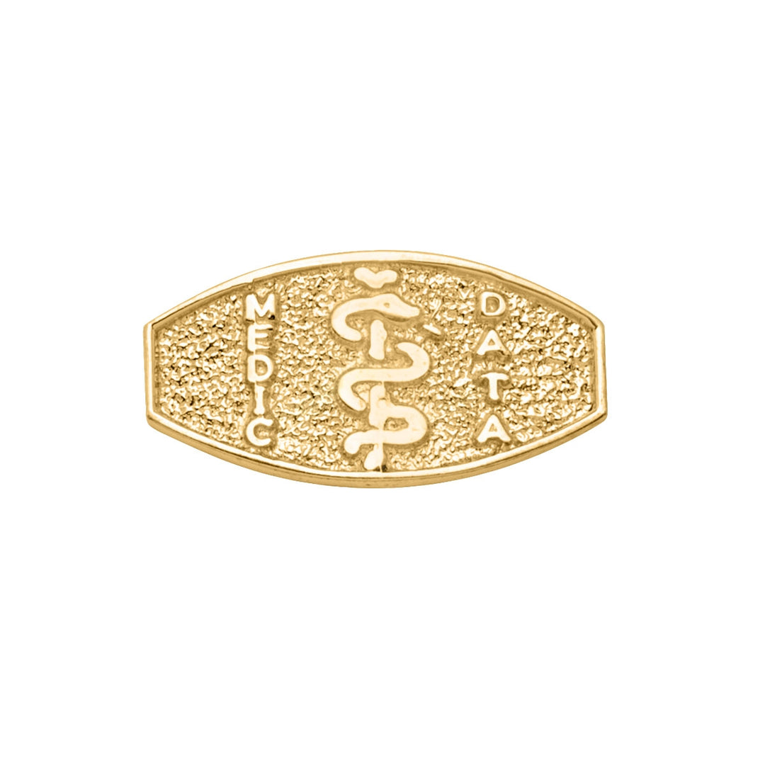 Yellow Gold Medical ID Plate — front view