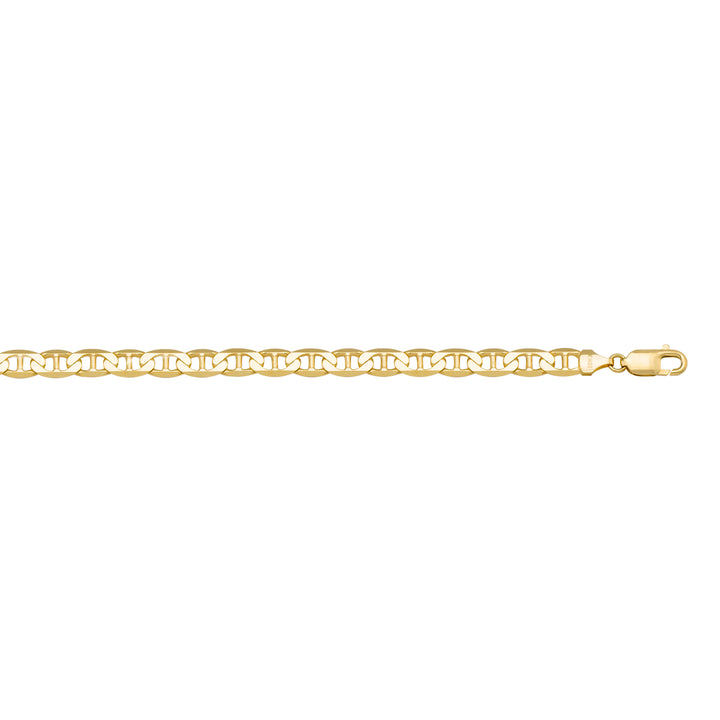 Yellow Gold Flat Anchor Bracelet — 3.8mm, 7.5"
