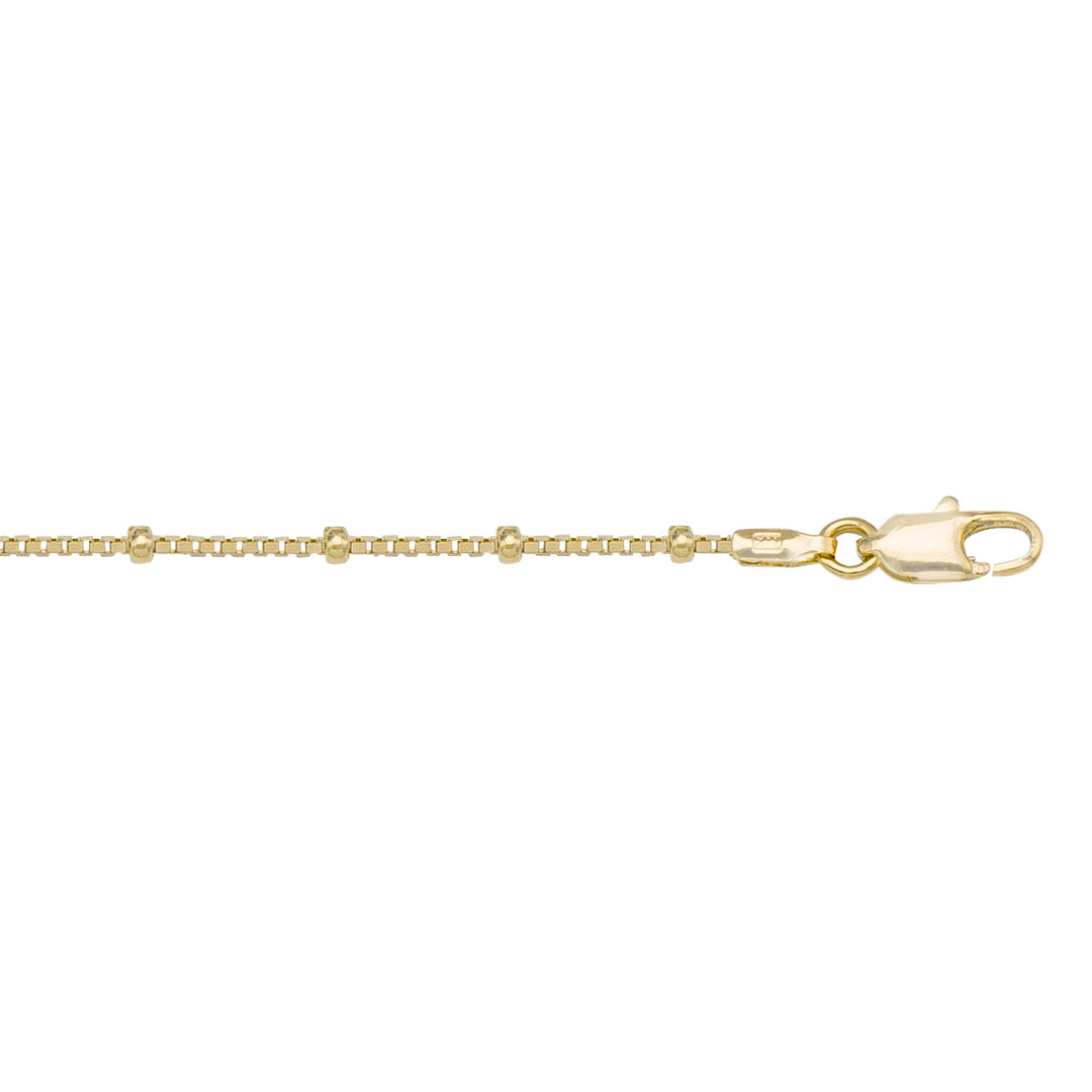 14K Yellow Gold Station Bead Necklace 1.9mm - refined for perfection