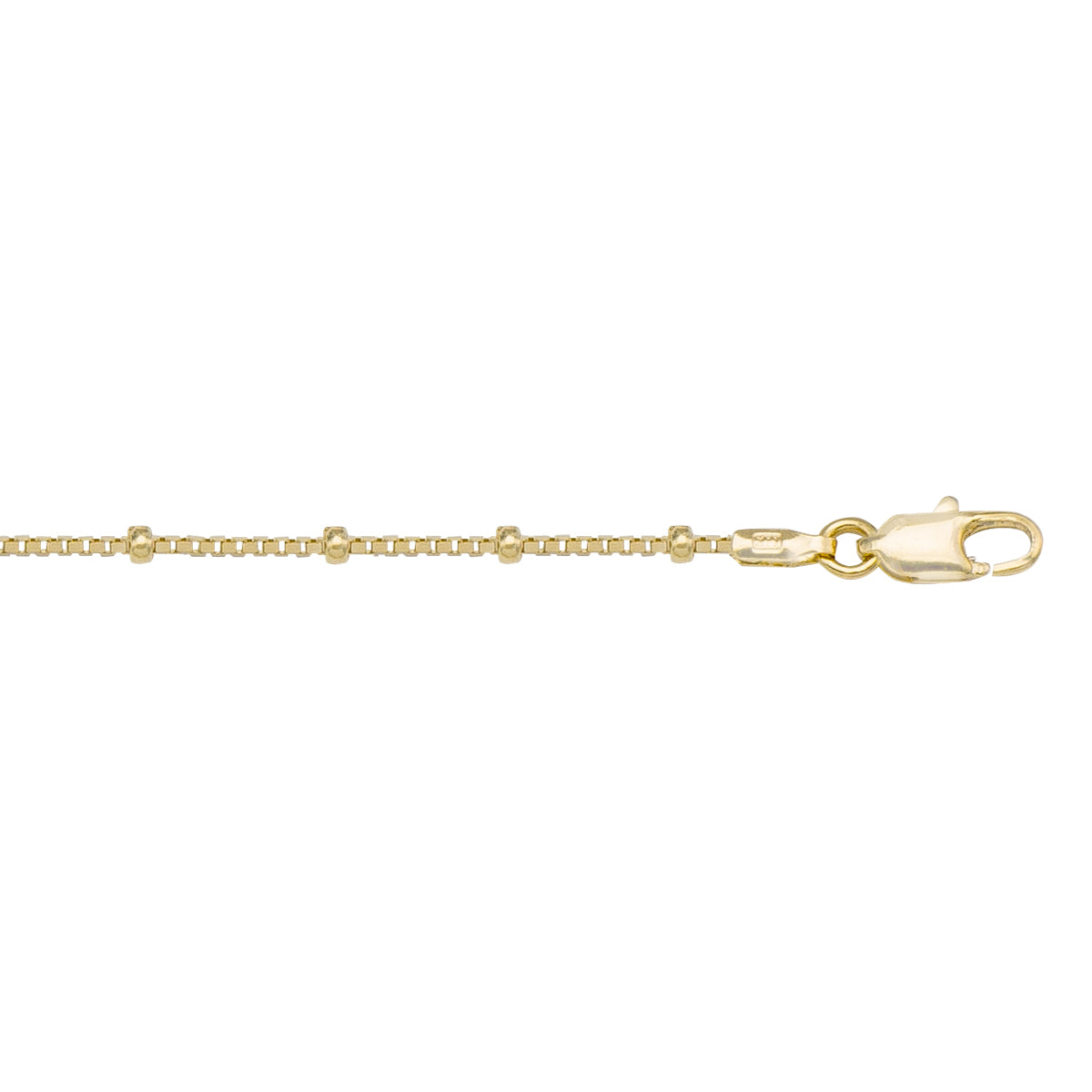 14K Yellow Gold Station Bead Necklace 1.9mm - refined for perfection