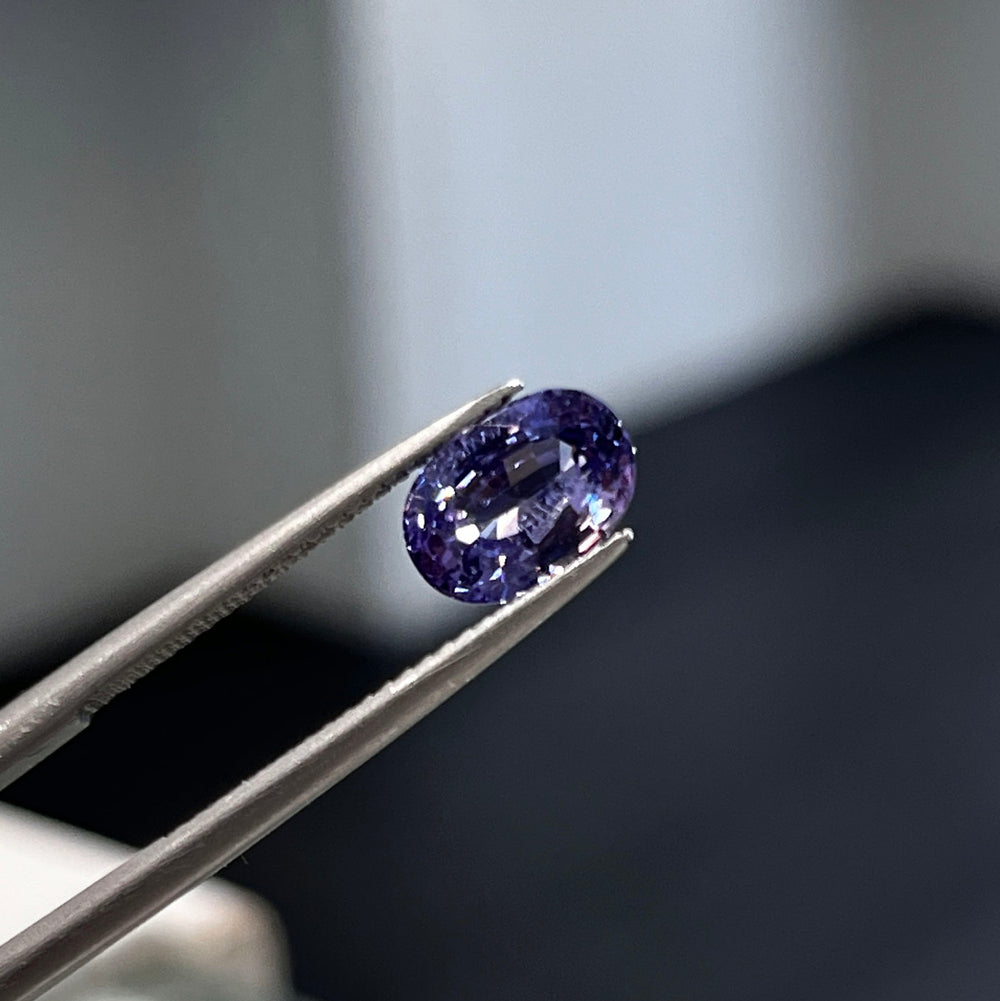 Oval cut bluish purple sapphire 2.42ct loose natural gemstone