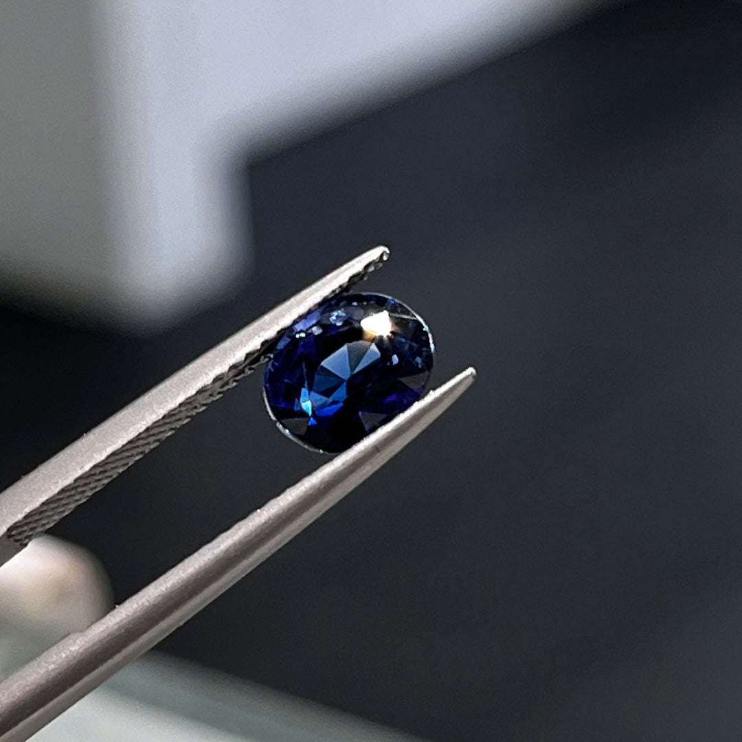 Oval deep dark blue sapphire 2.32ct loose gemstone