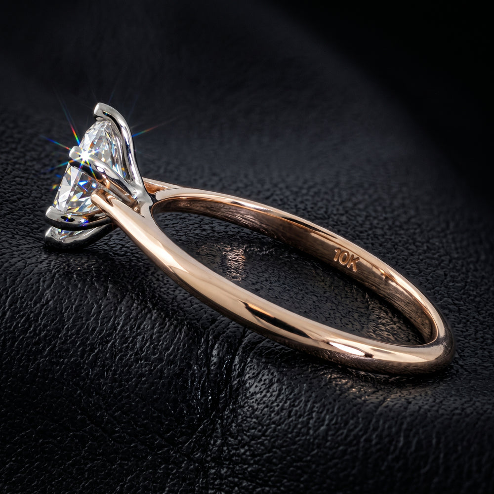 10K Gold Oval Solitaire Lab Diamond Ring